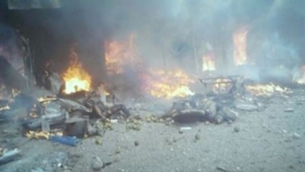 FILE: Scene of a bomb blast in Maiduguri, Borno State