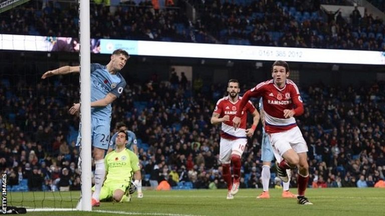Marten de Roon's late strike earned Middlesbrough a draw against Manchester City
