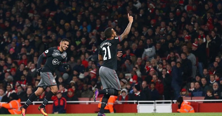 Ryan Bertrand scored Southampton's second as they beat Arsenal in the EFL Cup