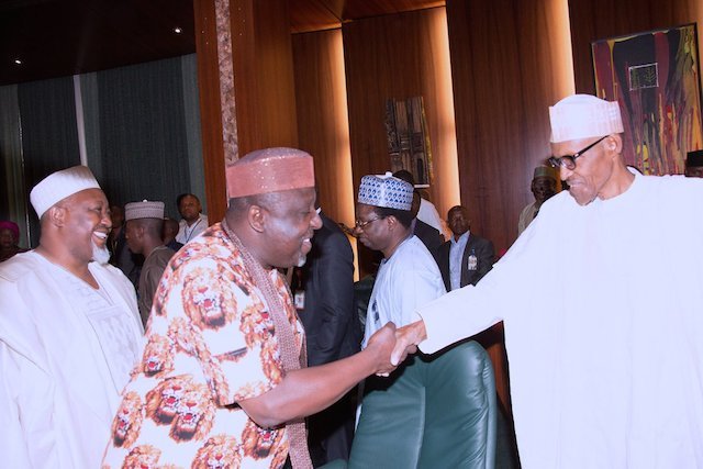 President-Buhari-greets-Governor-Okorocha