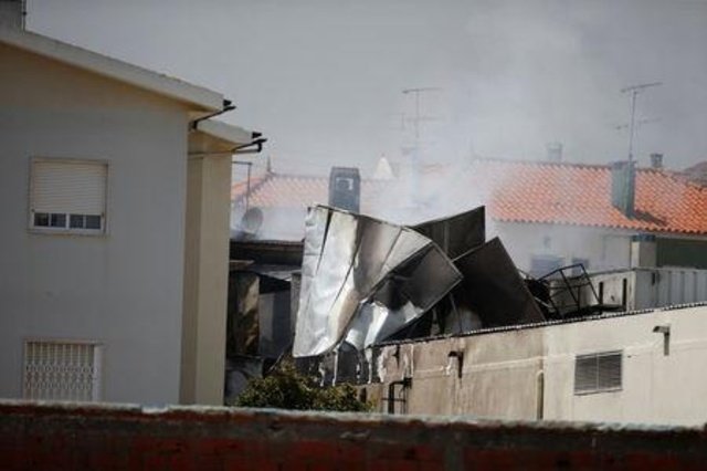 Scene of the plane crash in Lisbon