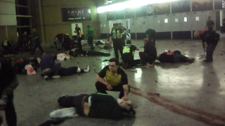 Dead bodies at the Manchester arena