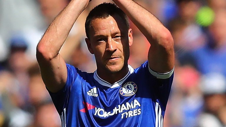 John Terry applauds fans as he leaves the pitch