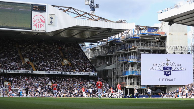 The new White Hart Lane is visible from the old stadium
