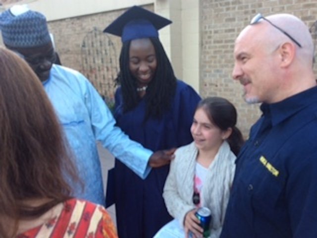 A Chibok girl at a  graduation ceremony in Washington DC