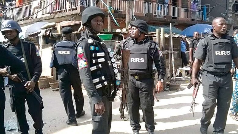 Policemen at Okepopo area of Lagos Island