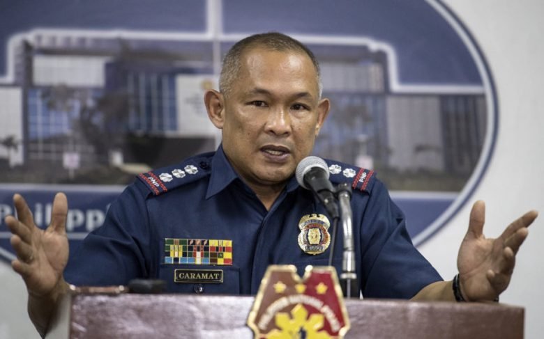 Police Senior Superintendent Romeo Caramat gestures during a press conference at the Philippine National Police (PNP) headquarters in Manila on August 16, 2017.
