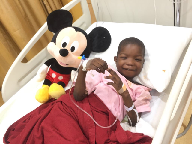 Ali Ahmadu all smiles after the surgery