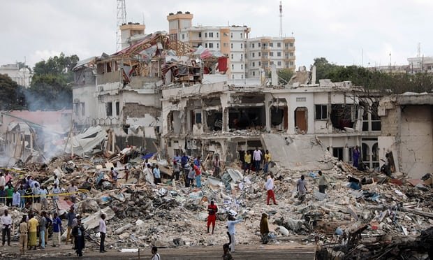 The scene of the explosion in Mogadishu.