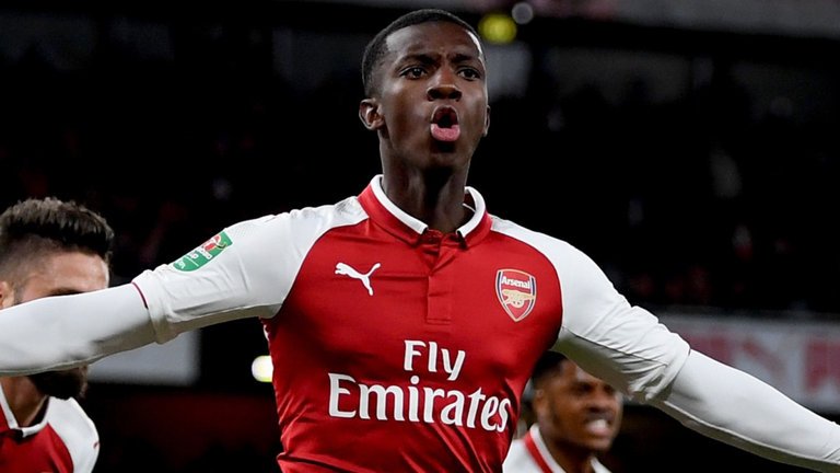 Nketiah scored 15 seconds after coming on as a substitute