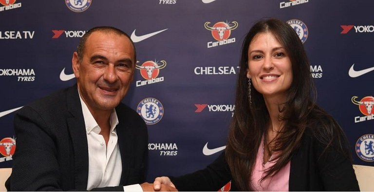 Chelsea director Marina Granovskaia unveils new coach Maurizio Sarri
