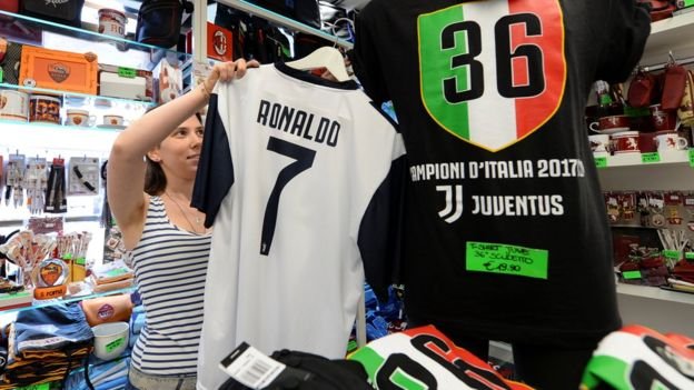 Cristiano Ronaldo's shirts are already on sale in Italy