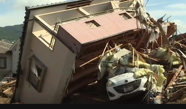 The torrential rainfall has caused massive damage in Japan