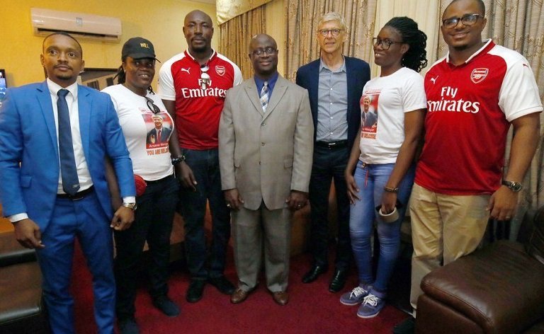 Arsenal fans showed love to Arsene Wenger on arriving Liberia