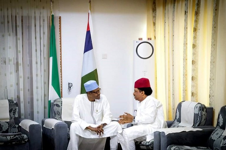 President Muhammadu Buhari met with Senator Shehu Sani at the Presidential Villa to settle the rift between him and Governor Nasir El-Rufai