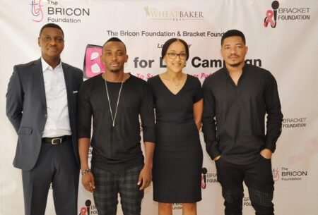 World Cancer Day: Bracket embarks on ‘B2 For Life’ campaign Singing duo Bracket flank Dr Niyi Adekeye and Abigail Simon Hart as the B24 Life Campaign kicks off