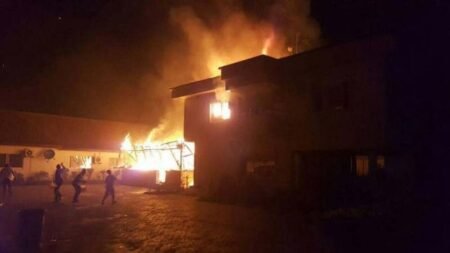 The second occurred early today in Ovom, a suburb of the state capital . The houses gutted at Aritalin, Ovom were all wooden structures and the occupants were mainly commercial sex workers.