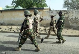 Soldiers at Agbadu Bunu checkpoint in Kogi