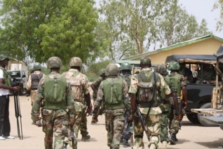 The Nigerian Army searches UN staff house