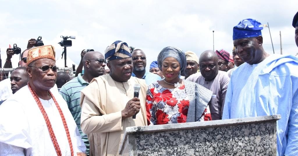 Pictures: Gov Ambode commissions reconstructed and upgraded strategic roads in Epe
