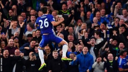 John Terry scored his 41st league goal for the club on his first start since September