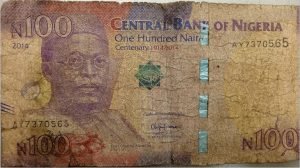 Standard and commemorative N100 banknotes declared legal tender by the Central Bank of Nigeria.