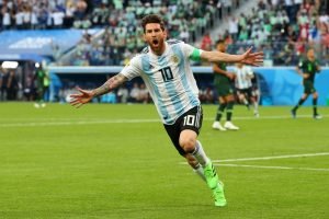 Messi in Argentina squad for farewell friendly FILE PHOTO: Lionel Messi wheels away after scoring his first World Cup goal against Nigeria