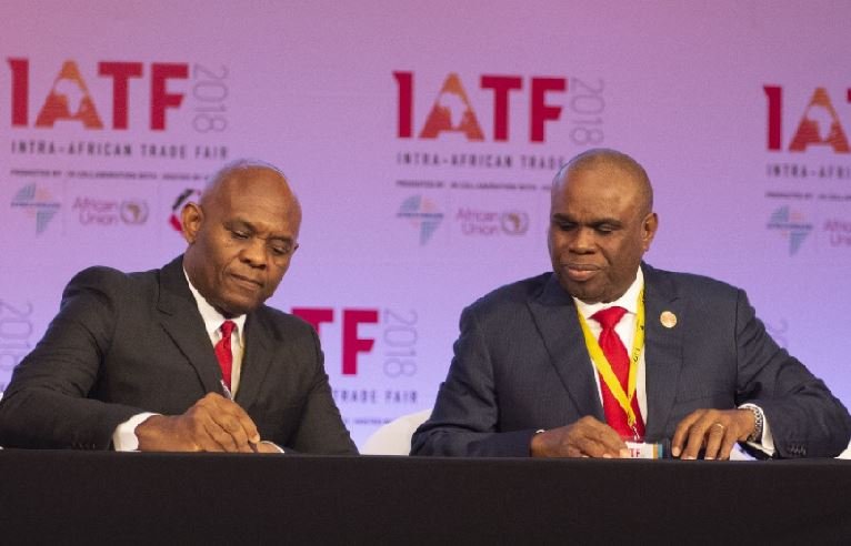 Chairman, Heirs Holdings Group, Mr. Tony Elumelu and President of African Export-Import Bank(Afreximbank), Dr. Benedict Oramah, during the signing of $600 million Facility Deal between Afreximbank and Heirs Holdings Group to scale Heirs Holding’s Energy Investments in Africa…….. in Cairo, Egypt on Tuesday