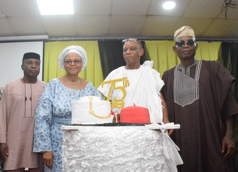 Mr Onwordi with family and well wishers