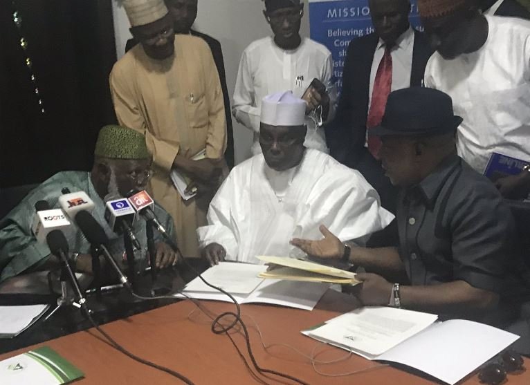 PDP presidential candidate Atiku Abubakar has signing the Peace Accord