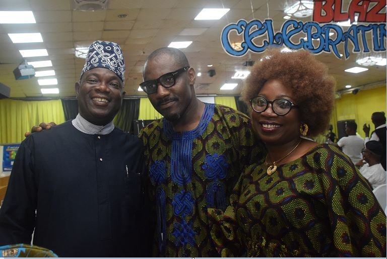 Tino Kan and Peju Akande with Kunle Bakare