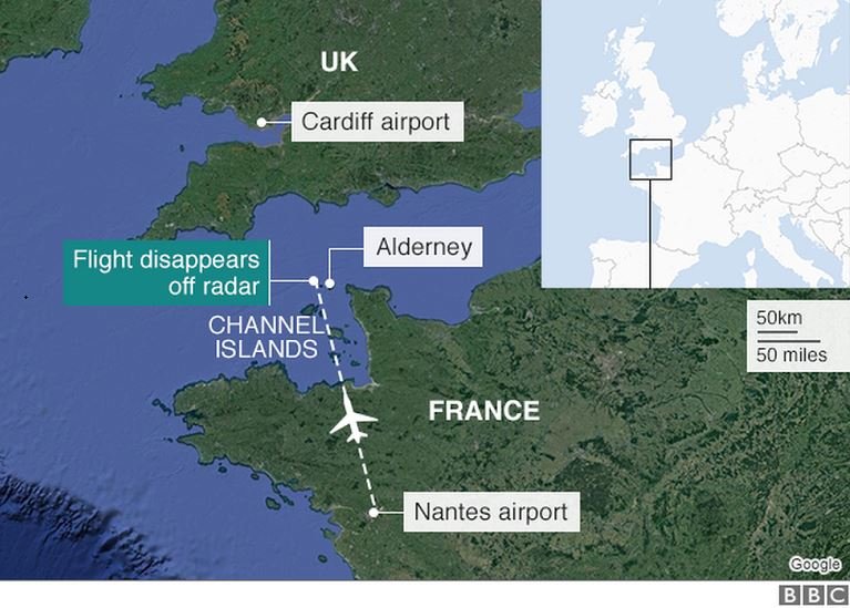 The flight disappeared off the radar in Alderney