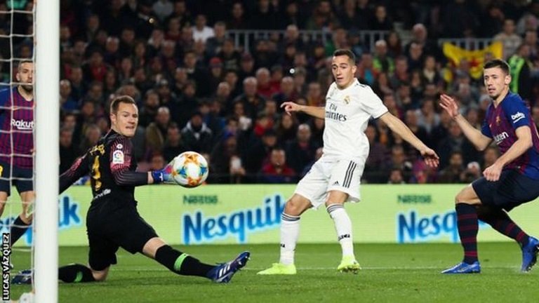 Lucas Vazquez scores the opener for Real Madrid