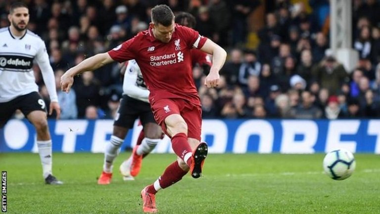 James Milner scores a late goal as Liverpool beat Leicester