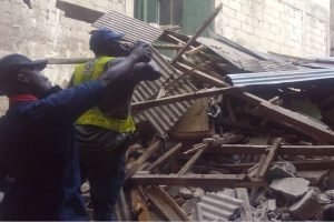 The building that was demolished at Egerton, Oke Arin Square, Lagos Island