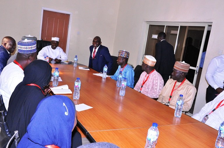 Ag EFCC Chairman Ibrahim Magu presiding over a meeting