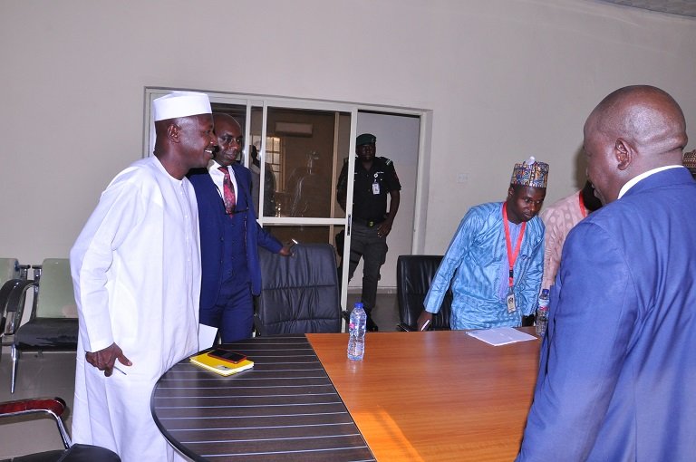 Ag EFCC Chairman Ibrahim Magu presiding over a meeting