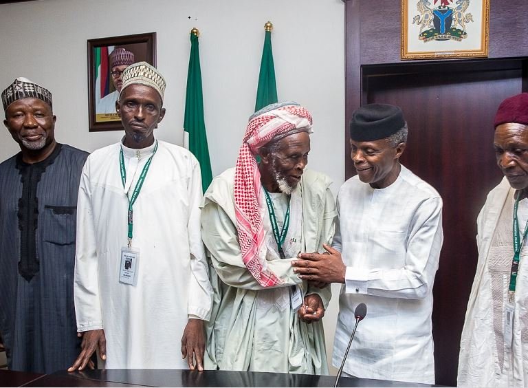 Imam Abdullahi Abubakar is a hero, deserves honour – Osinbajo Vice President Yemi Osinbajo received Imam Abdullahi Abubakar, village head, Damafulul Mangai of Nghar Yelwa village, Plateau State