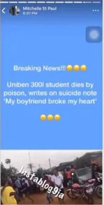 UNIBEN student commits suicide