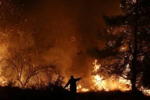 Thousands flee as Los Angeles wildfires burn out of control