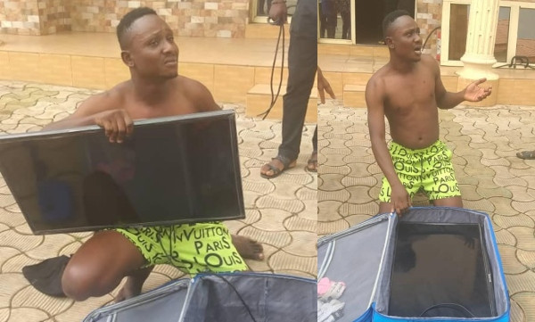 Man steals hotel plasma TV, caught on his way out Man in trouble for stealing TV set from a hotel he lodged in