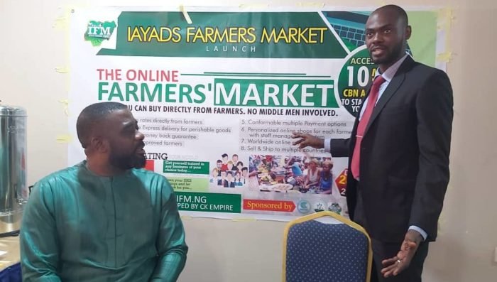 From L to R: Mr Uchendu Nwabara CEO IAYADS and Mr Suge Kanu Kingsley CEO CK Empire during the training on the new Farmers Market Platform