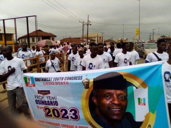 Southwest Youth Congress march in solidarity for Vice President Yemi Osinbajo