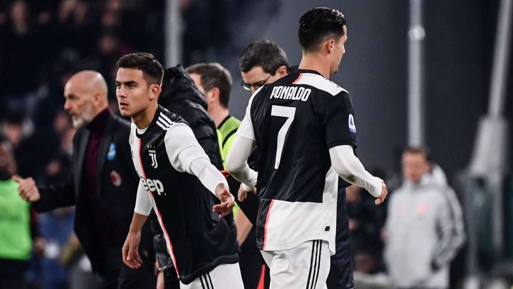 Paulo Dybala had also replaced Ronaldo, after 82 minutes, in the Champions League five days earlier