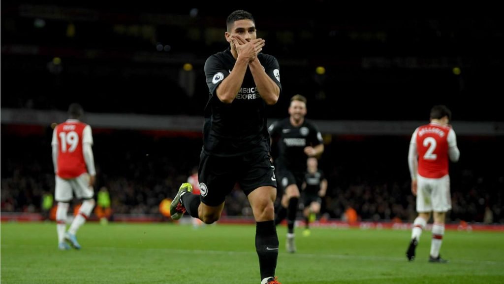 Arsenal 1-2 Brighton: Maupay downs sorry Gunners Neal Maupay celebrates scoring the winning goal at Arsenal
