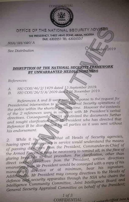 Babagana Monguno has accused Abba Kyari of dangerously interfering with national security