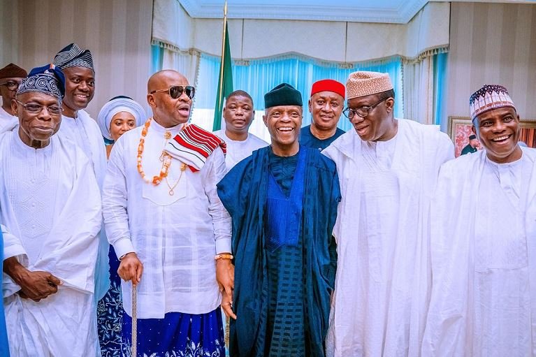 Vice President Yemi Osinbajo, former President Olusegun Obasanjo, Governor Udom Emmanuel and other dignitaries