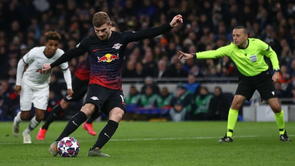 Advantage RB Leipzig as Werner penalty see off Spurs Leipzig hold the advantage going into second leg
