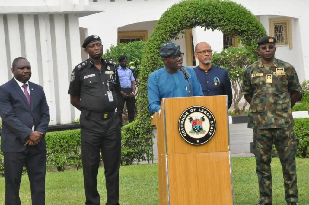 Governor Babajide Sanwo-Olu of Lagos providing update on coronavirus