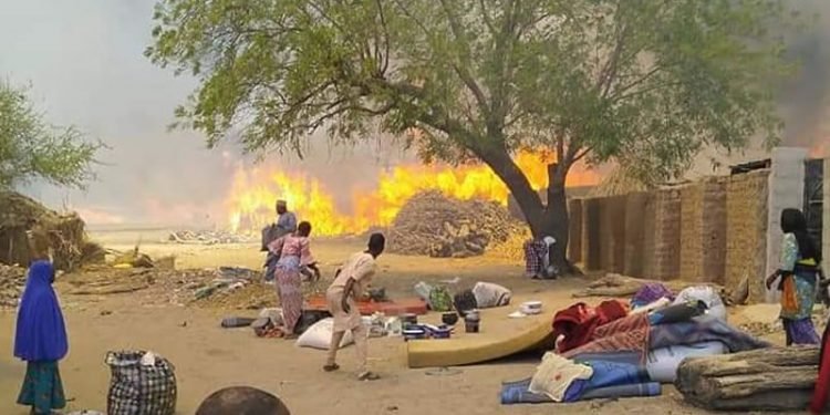 Protesting Plateau women burn monarch's house